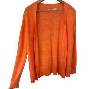 Faded Glory Womens Orange Open Front Cardigan Retro Knit Sweater Small 4-6